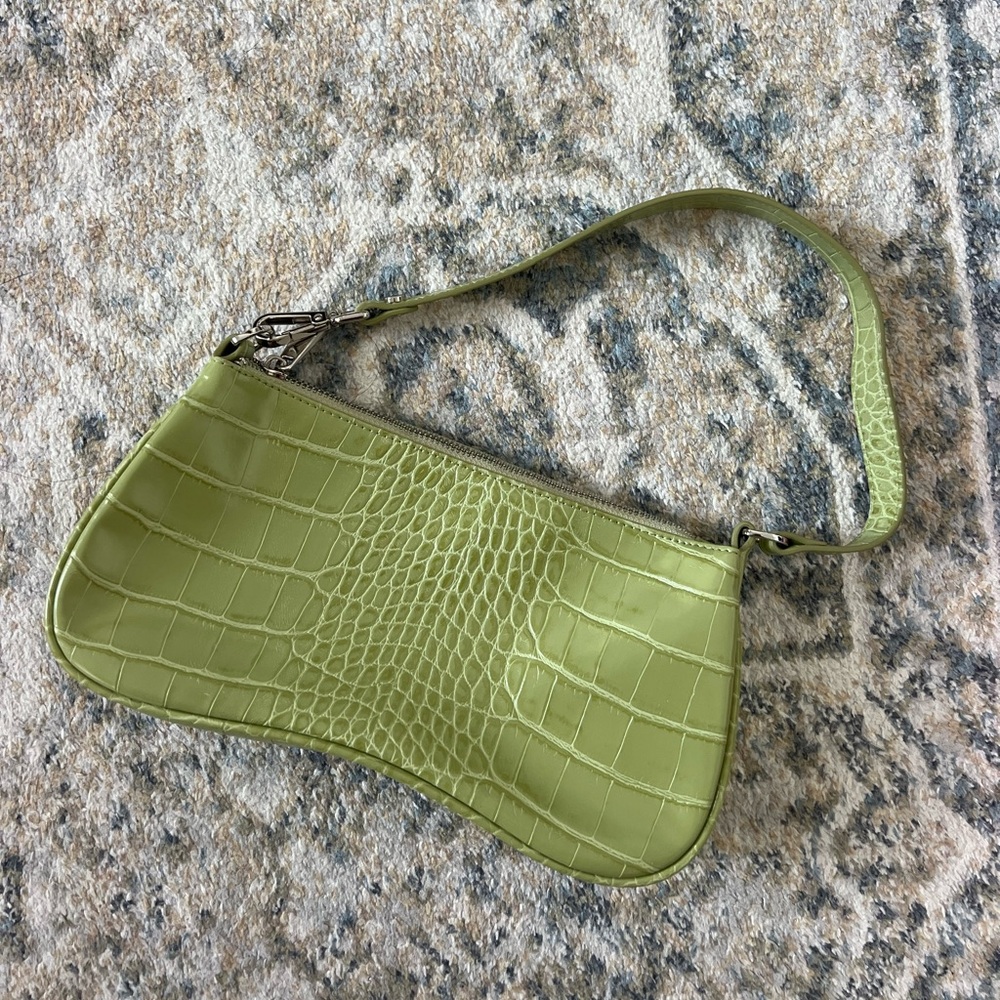 EVA SHOULDER HANDBAG - SAGE GREEN CROC